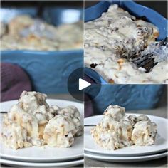 four pictures show different stages of food being made in the same pan and then covered with melted cheese