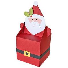 a red box with a santa clause on it