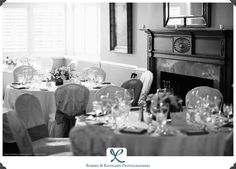 a dining room set up for a formal function