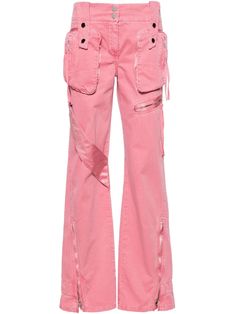 bubblegum pink cotton twill weave satin inserts strap detailing low-rise belt loops front press-stud and zip fastening two side cargo pockets two side zip-fastening pockets straight leg press-stud and zip ankles Lucky Halsey, Fashion Moodboard, Leg Press, Cotton Trousers, Twill Weave, Pink Outfits, Fashion Fits, Cargo Trousers, Knitwear Cardigan