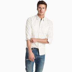 Size M Cream Color New Without Tags Originally $69 Casual Dress Shirt With Relaxed Fit For Everyday, Casual Relaxed Fit Dress Shirt For Everyday, White Button-up Shirt For Casual Gatherings, White Cotton Button-up Shirt, White Button-up Tops For Casual Gatherings, White Relaxed Fit Cotton Dress Shirt, Casual White Collared Dress Shirt, White Unstructured Button-up Top, Unstructured White Button-up Top