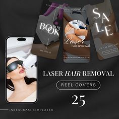 "Thank you for stopping by! ❤️ABOUT THESE TEMPLATES These are Laser Hair Removal REEL COVERS made in Canva App. They will help you save hours of content creating and designing, attract potential clients, and develop your business. ❤️ABOUT THE CANVA APP Canva is a free easy-to-use graphic design platform with a drag-and-drop interface that's great for making invitations, business cards, Instagram posts, and more. Simply create a free account and customize your templates. ❤️WHAT'S INCLUDED? * 25 Instagram Reel Covers (1080 x 1920px) ❤️HOW IT WORKS 1. Purchase this product 2. Go to your \"Purachases&Reviews\" section and download the PDF file. You can download it only from your browser (not Etsy mobile App) 3. Open the PDF file and click the provided links 4. Make any edits you need - change Branding Canva, Content Creating, Canva App, Instagram Reel, Laser Hair, Laser Hair Removal, Instagram Template, Hair Removal, Stationery Design