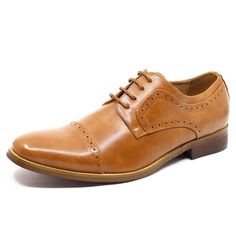 Tan Brown Men's Cap Toe Lace Up Oxford Classic Dress Shoes Lightly Padded Man-made Sole Heel Height 1", Platform 0.25" Great for Any Dress, Formal, weddings, graduation, and parties, to homecoming and prom ! Very Comfortable Brand new in original box , estimated retail value is $80 Domestic Shipping Policy for 48 STATES ( HI, AK & PR are excluded  ) : Shipping is $11.99 per pair. Please read our return policy for returns and exchanges.  Shipping Policy for HI, AK & PR  :  ALL ORDERS WILL BE SHIPPED WITH POST OFFICE , Buyer pays $15 for first pair and $11.99 for each additional pair with combine shipping. In order to take advantage of multiple item shipping discount, please wait until all your auctions end before proceeding to checkout . Please allow 3-9 business days for delivery   Return Light Brown Formal Shoes Men, Brown Formal Shoes Men, Brown Formal Shoes, Men's Cap, Formal Shoes For Men, Business Casual Men, Dress Formal, Classic Dress, Formal Shoes