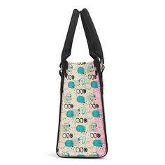 Go "atomic" with this mid-century modern cat handbag in retro pink, turquoise, and black. Perfect for adding a quirky touch to any outfit, this bag is both functional and fashionable. Embrace your inner kitten with this uniquely designed handbag! * Crafted from high-quality PU leather for durability and a premium feel. *Equipped with two top handles and a balanced main compartment for stability and style * Includes one internal pocket for organized and easy access to essentials * Ideal Gift: Per Retro Pink Shoulder Bag For Daily Use, Retro Pink Shoulder Bag For Everyday Use, Pink Retro Handheld Shoulder Bag, Retro Pink Bag With Large Capacity, Retro Pink Bags With Large Capacity, Large Capacity Retro Pink Bag, Retro Pink Satchel Bag, Pink Retro Satchel Bag, Retro Pink Shoulder Bag Satchel