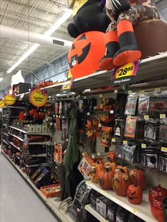 a store filled with lots of halloween decorations