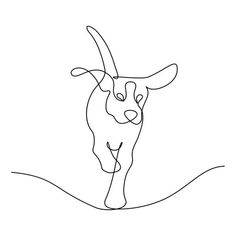 a black and white line drawing of a goat