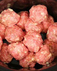 the meatballs are ready to be cooked in the slow cooker