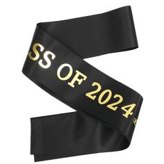 a black sash with gold lettering that says sss of 2024 on the side