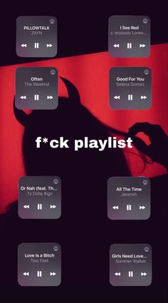 an iphone screen with the words f k playlist on it