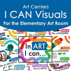 an art room poster with the words i can visual for the elementary art room