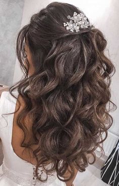 When it comes to hair dos whether it is for a night out or special occasion especially wedding. An updo is an easy way... Half Up Wedding Hair, Wedding Hair Half, Formal Hairstyles For Long Hair, Mother Of The Bride Hair, Romantic Wedding Hair, Quince Hairstyles, Long Hair Wedding Styles, Wedding Hair Inspiration, Wedding Hair Down