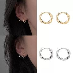 Tavimart Fashion Simple Small Hoop Earrings for Women Trend Twist Metal Circle Geometric Round Earrings Party Jewelry Cheap Metal Circle Earrings, Minimalist Round Earrings With Simple Design, Elegant Circular Metal Earrings, Elegant Circle Metal Earrings, Small Hoop Earrings With Modern Twist, Tarnish Resistant, Pink Flower Hair, Twisted Metal, Metal Circle, Small Hoop Earrings