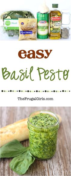 easy basil pesto recipe with ingredients in the background