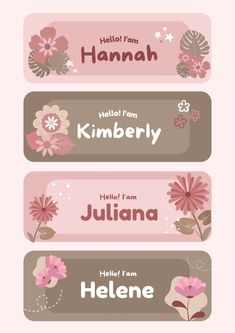 Name Tags Aesthetic Printable, Books Labels Printable, Sticker Name Template, Pink Name Tag Template, Name Tag Printable Template, Nametag Aesthetic Design For School, Printable Name Tags For School Aesthetic, Name Tag Aesthetic Vintage, Printable Notebook Label