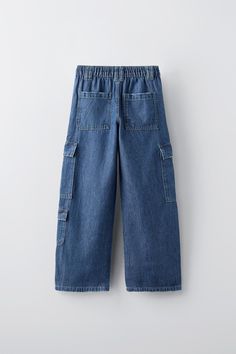 MULTI-POCKET CARGO JEANS - Blue | ZARA United States Blue Straight Leg Jeans With Flap Pockets, Blue Utility Jeans With Patch Pockets, Medium Wash Full-length Jeans With Pockets, School Denim Bottoms With Pockets, Denim Bottoms With Pockets For School, Blue Denim Jeans With Flap Pockets, Full Length Jeans With Patch Pockets In Medium Wash, Medium Wash School Bottoms With Pockets, Denim Blue Full-length Jeans With Patch Pockets