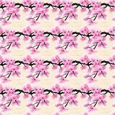 a pink flower pattern on a beige background