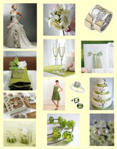 a collage of pictures with wedding and bridal items on it's side