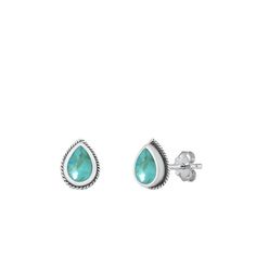 Sterling Silver Simulated Turquoise Tear Drop Stud High Polished Earrings .925 New Jewelry Female All our silver jewelry is crafted from .925 silver also commonly referred to as sterling silver. Sterling silver is the standard for beautiful high-quality silver jewelry and cannot be replicated by lower priced silver plated jewelry. It is 92.5% pure silver, mixed with alloys to add strength and durability to stand the test of time. Keep your fine jewelry shiny and elegant by storing it properly. Jewelry needs to be stored in a dry area, preferably away from air in a jewelry box or plastic bag. Avoid exposure to harsh chemicals. Use a polishing cloth to remove tarnish build-up over time. Size: One Size.  Age Group: adult. Tarnish Remover, Silver Jewelry Earrings, Silver Plated Jewelry, New Jewelry, Tear Drop, Pure Silver, Plastic Bag, Silver Earrings, 925 Silver