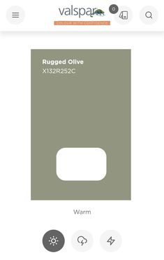 an app showing the user's options for using rugged olive