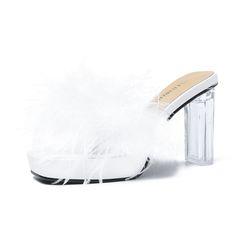 PRICES MAY VARY. Clear high heels: 3.66-inch slim high heels, 0.78-inch thick waterproof platform, square transparent TPU upper, and rubber sole. The block high heel design provides stable support, while the transparent heels adds confidence to your fashionable appearance. Fashionable Fluffy Heels: Women's fluffy slippers high heels, transparent toe, sexy white fluffy feather design, giving people a fresh, pure, and elegant feeling. Our classic high heel sandals will definitely add color to the wardrobe of every modern woman and bring you the perfect height. Heeled sandals: Stable chunky heels, perfect heel height, and a design that combines comfort and practicality. These lightweight and comfortable sandals are very suitable for standing and walking. The transparent TPU upper and fluffy f Heels Transparent, Platform Chunky Heels, Fluffy Heels, Fuzzy Heels, Bridal Party Dress, Clear High Heels, Transparent Heels, Fluffy Slippers, Perfect Heels