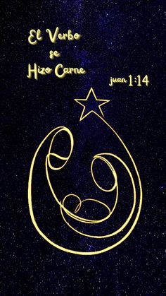 an image of the birth of jesus in gold on a black background with stars and sparkles