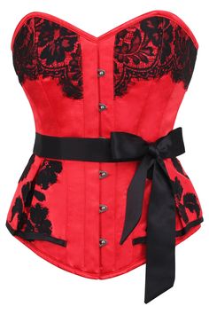 Red Satin Prom Corset with Sash Red Corset Outfit, Waist Trainer For Men, Outfit Dark, Bridal Corset, Lingerie Shorts, Corset Outfit, Corset Shirt, Red Corset, Valentine Dress