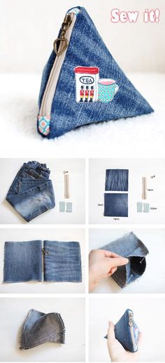 the instructions for how to make a denim purse