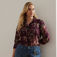 Showcasing the season’s romantic floral motif this shirt is crafted with lightweight cotton voile for an airy look and feel. “Lauren Ralph Lauren”–engraved buttons add a signature finishing touch. A Signature, Cotton Voile, Floral Motif, Lauren Ralph Lauren, Shirt Blouses, Ralph Lauren, Clothes For Women, Floral, Clothes