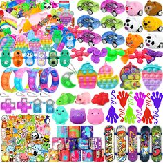 various toys and accessories are shown in this image