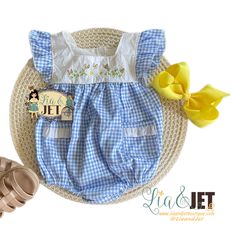 Your little one will be spring-ready with our Gingham Daisy_Bubble. This baby bubble set is crafted with daisy embroidered bib neck and gingham printed fabric, the perfect combination for warmer weather. The cheerful blue hue is ideal for both spring and summer, making your little one look absolutely adorable. ➿➿➿➿➿➿➿➿➿➿➿➿➿➿➿➿➿➿➿ Item description: bubble with snaps Materials: cotton poly blend Color: blue Fit: Infant sizes run closer to the bigger size (3/6 fits like a 6M), Toddler fits TTS, Big Playful Gingham Sets For Spring, Cute Plaid Sets For Spring, Cute Plaid Spring Sets, Cute Gingham Sets For Summer, Cute Summer Gingham Sets, Playful Plaid Sets For Spring, Summer Gingham Sets For Playtime, Summer Gingham Playtime Set, Cute Gingham Cotton Sets