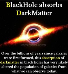 a black hole with an orange and blue ring in the center that says,'dark matter