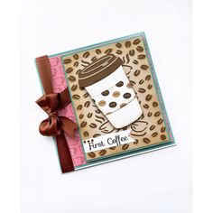 Coffee Time Background Die by Kat Scrappiness - Kat Scrappiness Time Background, Coffee Background, Cut Crafts, Deco Foil, Instagram Coffee, Card Embellishments, Coffee Cards, Acrylic Pouring Art, Beautiful Background