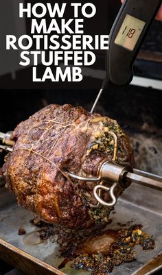 a lamb on a spit. Rotisserie Leg Of Lamb Recipes, Lamb Rotisserie Recipe, Butterflied Leg Of Lamb Recipes, Boneless Lamb Leg Recipe, Boneless Lamb Leg, Roadhouse Recipes, Lamb Recipes Oven, Rotisserie Lamb, Vertical Rotisserie