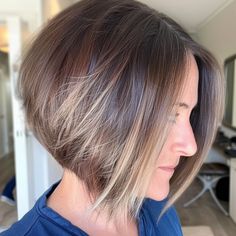 Textured A Line Bob for Thick Hair