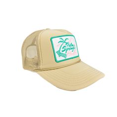 Palm Springs Patch Trucker Hat Don't pack your desert bag without this gem. This his or hers trucker is part of our Destination Collection. Cute and perfect for your next day in the sun. So light, medium profile and a perfect addition to your growing hat collection. This patch is sewn on for extra durability. 5 Panel Foam Mesh Back Trucker, Pro Style Adult Sizing 100% Poly Foam Front, 100% Nylon Back Cheap Fun Trucker Hat For Spring, Summer Trucker Hat With 5-panel Design, Summer Trucker Hat In 5-panel Style, Summer Trucker Hat 5-panel, Summer Trucker Hat 5-panel Style, Spring Trucker Hat For Outdoor Activities, Green Adjustable Trucker Hat For Vacation, Adjustable Green Trucker Hat For Vacation, Spring Beach Trucker Hat, 5-panel