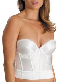 Satin Low Plunge Longline Strapless Bra | Carnival Creations Women's Low Plunge Strapless bra, White, 32 B Elegant Strapless Bra Partially Lined, Elegant Strapless Partially Lined Bra, Fitted Low-cut Bra For Weddings, Fitted Low-cut Wedding Bra, Low-cut Fitted Wedding Bra, Fitted Partially Lined Strapless Bra, Fitted Strapless Bra Partially Lined, Fitted Push-up Bra For Wedding, Backless Dresses