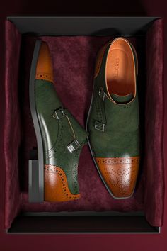 Psssttt, Mister... Your shoemates are waiting for you to unbox them... #luxury #shoes #luxuryaesthetic #premiumshoes #handcrafted #fashion #style #menfashion #luxuryboots #dressshoes Luxury Leather Slip-on Shoes With Buckle, Calf Leather Dress Shoes With Tang Buckle, Luxury Green Slip-on Dress Shoes, Green Leather Monk Strap Shoes With Leather Sole, Green Leather Dress Shoes For Formal Occasions, Green Leather Formal Dress Shoes, Luxury Green Slip-on Leather Shoes, Leather Slip-on Shoes With Tang Buckle, Luxury Leather Dress Shoes With Tang Buckle