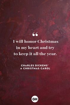 a quote from charles dickens about christmas carol on the cover of his book, i will honor christmas in my heart and try to keep it all the year