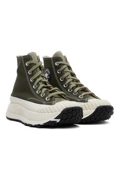 Converse: Green Chuck 70 AT-CX Sneakers | SSENSE Green Chuck 70, Converse For Women, Chuck 70, Canvas Sneakers, High Top Sneakers, High Tops, Clothing Accessories, Converse, Perfect Clothing