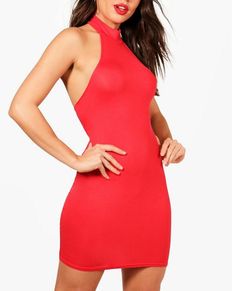 Nwt, Red Color Only On Stock. Red Stretch Mini Dress For Summer, Red Stretch Halter Neck Dress, Red Fitted Halter Neck Mini Dress, Red Stretch Mini Dress, Red Mini Bodycon Summer Dress, Red Stretch Mini Dress For Spring, Spring Red Stretch Mini Dress, Red Mini Bodycon Dress For Summer, Stretch Red Mini Dress For Spring