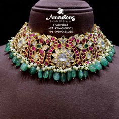 South Indian Bridal Jewellery, Indian Bridal Jewellery, Bridal Choker, Polki Necklace, Antique Jewelry Indian, Bridal Jewelry Collection