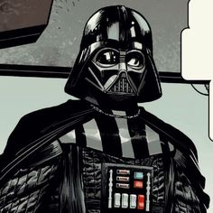 a darth vader character with a speech bubble