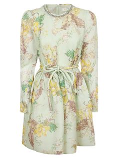 Matchmaker Tulip Mini Dress from ZimmermannComposition: 51% Linen, 49% Silk Australian Swimwear, Boho Chic Design, Mint Dress, Silk Shirt Dress, Silk Material, Floral Mini Dress, Silk Shirt, Day Dresses, Designing Women