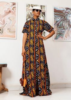 "PRODUCT DETAILS: Designed in the U.S., hand-crafted in Africa Delivery within 2 weeks Multiple prints available Introducing our stunning \"Beautiful Color Up\" Print Kaftan Dress, a perfect blend of African style, bohemian elegance, and contemporary fashion. Crafted with meticulous attention to detail, this exquisite kaftan dress is designed to make you feel effortlessly stylish and utterly confident wherever you go. The vibrant and eye-catching print showcases a harmonious fusion of colors, re Long Kaftan Dress African, Free Size Batik Print Maxi Dress, Black Printed Short Sleeve Maxi Dress, Black Printed Maxi Dress With Short Sleeves, Printed Free Size Maxi Dress With Short Sleeves, Black Maxi Dress With Batik Print, Vibrant Print Long Maxi Dress, Printed Tunic Maxi Dress For Festivals, Festival Tunic Maxi Dress Printed