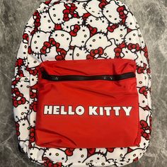 Brand New With Tags Htf Backpack. Super Spacious, Great As A Christmas Gift !!! Let Me Know If You Have Any Questions Trendy Hello Kitty Print Bag For Back To School, Trendy Hello Kitty Print Back To School Bag, Hello Kitty Backpack For Everyday Use, Trendy Hello Kitty Print Backpack For Everyday Use, Everyday Hello Kitty Backpack, Cute Red Backpack For Everyday Use, Trendy Hello Kitty Backpack For Travel, Hello Kitty Backpack For Daily Use, Cute Red Backpack With Adjustable Strap