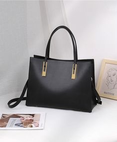 Classic Rommy Leather Tote Bag Vivian Seven Rectangular Office Shoulder Bag With Handles, Square Office Shoulder Bag, Rectangular Office Shoulder Bag, Business Tote Box Bag With Handles, Black Satchel With Adjustable Handle For Shopping, Black Office Bag With Adjustable Handle, Office Shoulder Box Bag With Handles, Office Box Bag With Handles, Office Box Shoulder Bag