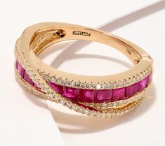 A luxe lineup of colorful gemstones surrounded by sparkling diamonds makes this crossover band ring irresistible. From Effy Jewelry. Colorful Gemstones, Jewelry Style, Effy Jewelry, Precious Gemstones, Sparkle Diamonds, Gemstone Colors, Band Ring, Crossover, Band Rings