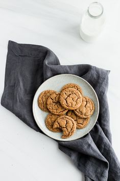 some cookies are on a white plate