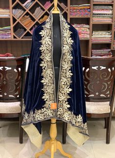 Blue Velvet Shawl, Royal Orni, Bohemian Shawls, Tilla Embroidered Boho Women Shawls, Kashmiri Zari E Bohemian Designer Dupatta For Festive Occasions, Designer Bohemian Dupatta For Festive Occasions, Traditional Wear Shawl With Intricate Embroidery For Wedding, Festive Ceremonial Shawl With Embroidered Border, Traditional Wedding Shawl With Intricate Embroidery, Elegant Embroidered Shawl Traditional Wear, Elegant Embroidered Traditional Shawl, Ceremonial Shawl With Embroidered Border, Ceremonial Shawl With Embroidered Border And Traditional Drape