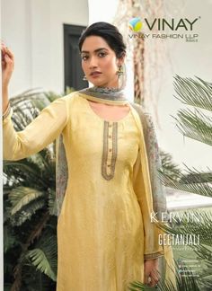 VINAY KERVIN GEETANJALI Heavy Embroidery, Chiffon Dupatta, Cotton Bottoms, Fabric Details, Casual Look